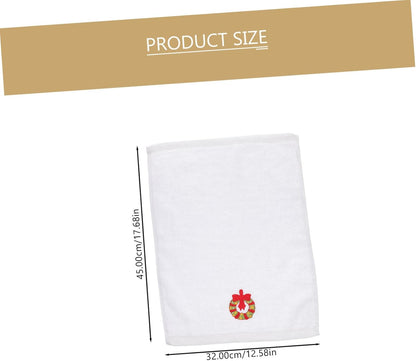 6Pcs Christmas Face Towels Cotton Washcloths Set White Green Red Water Absorbent Household Facial Towels for Daily Skincare