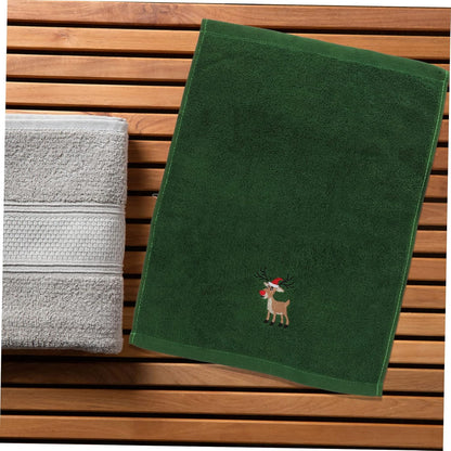 6Pcs Christmas Face Towels Cotton Washcloths Set White Green Red Water Absorbent Household Facial Towels for Daily Skincare