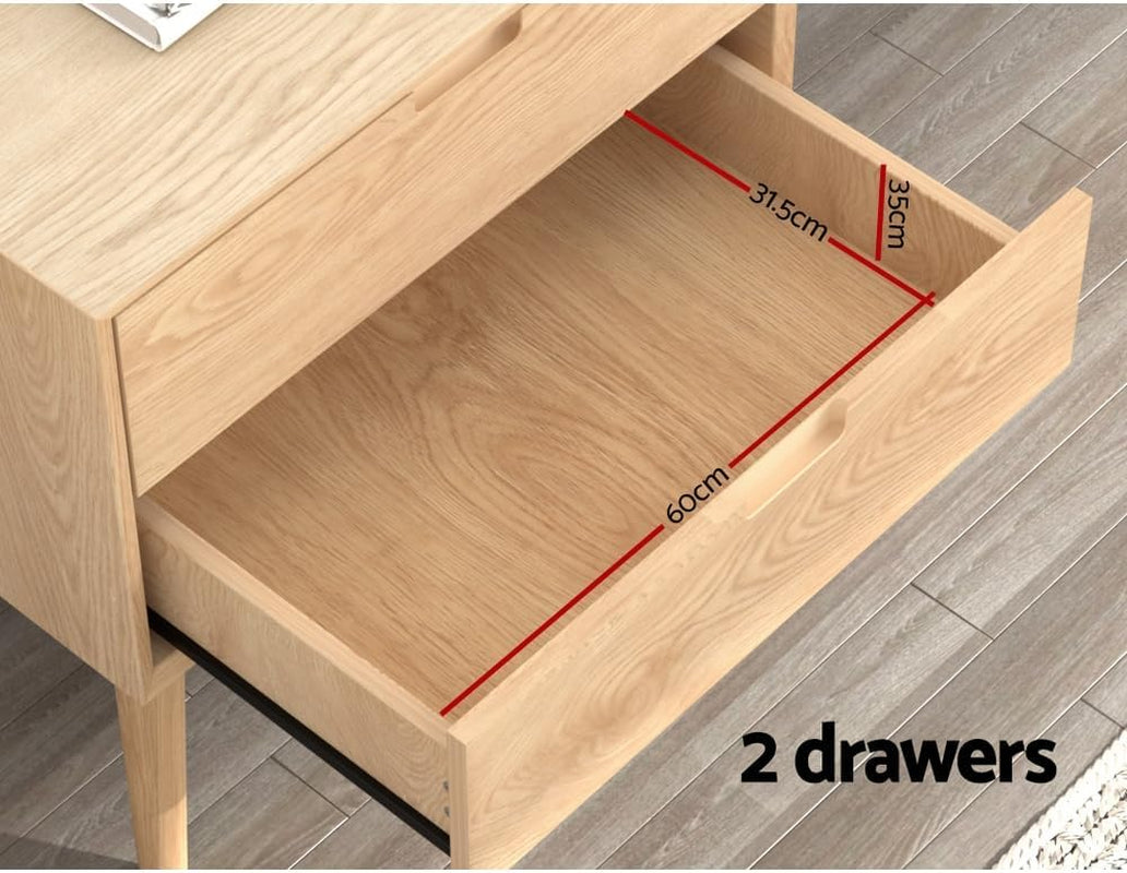 Warm Minimal Oak Bedside Table