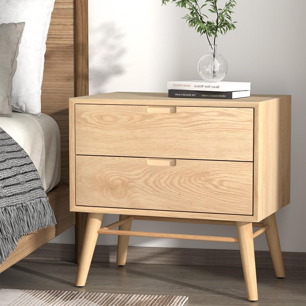 Warm Minimal Oak Bedside Table