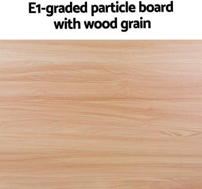 Coffee Table, Wooden Dining Desk Storage Space Oval Particle Board Modern for Home Furniture Living Room, 60Kg Weight Capacity 1