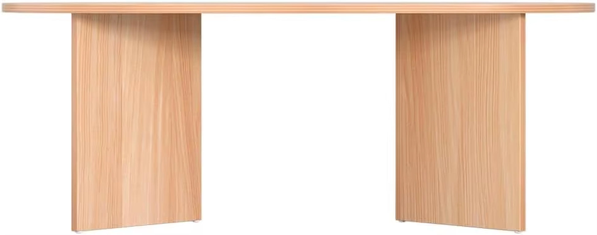 Coffee Table, Wooden Dining Desk Storage Space Oval Particle Board Modern for Home Furniture Living Room, 60Kg Weight Capacity 1