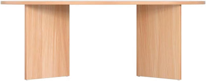 Coffee Table, Wooden Dining Desk Storage Space Oval Particle Board Modern for Home Furniture Living Room, 60Kg Weight Capacity 1