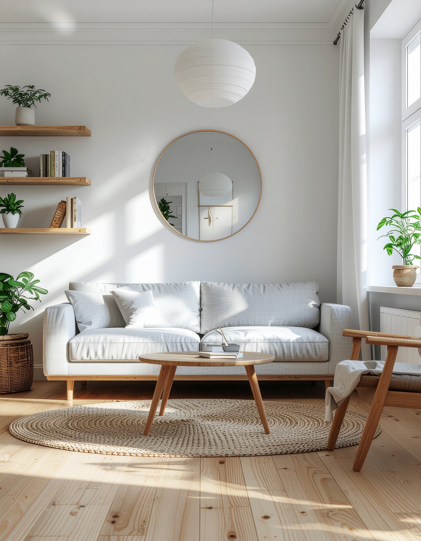 Luna Round Wood Wall Mirror – 5 Size