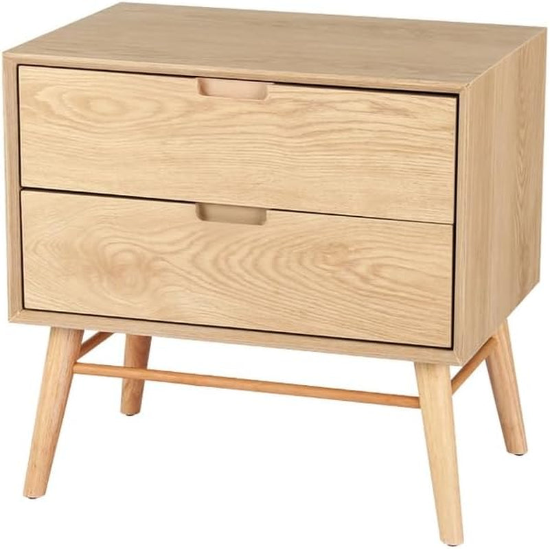 Warm Minimal Oak Bedside Table