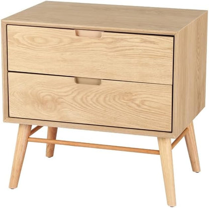 Warm Minimal Oak Bedside Table