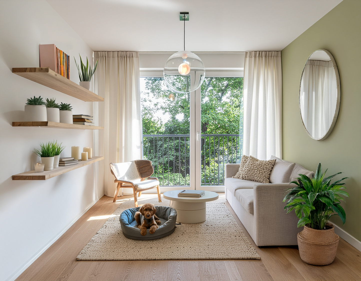 Luna Round Wood Wall Mirror – 5 Size